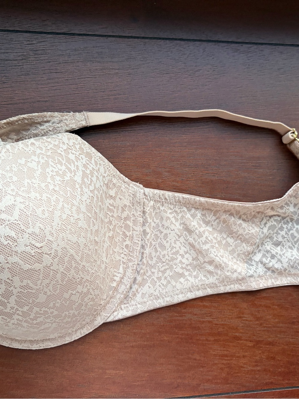 Natori Lace T-Shirt Bra Pair in Light Blue and Nude - Picture 3 of 12